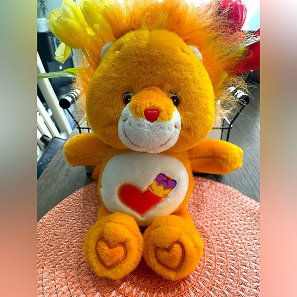 2004 Care Bear Cousins Orange Brave Heart Lion Plush - Picture 1 of 8